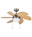 Ventilador de Techo LARDE DC Níquel 6 Aspas Haya 2xE27