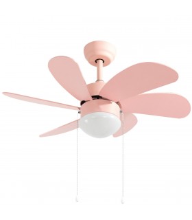 Ventilador de Techo LARDE DC Rosa 6 Aspas Rosa 2xE27
