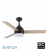Ventilador de Techo LEGIO DC Negro 26W 2950Lm 3 Aspas Rev. Negro/Roble CCT