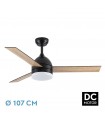 Ventilador de Techo LEGIO DC Negro 26W 2950Lm 3 Aspas Rev. Negro/Roble CCT