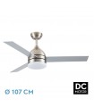 Ventilador de Techo LEGIO DC Níquel 26W 2950Lm 3 Aspas Rev. Plata/Haya CCT