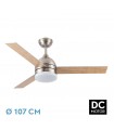 Ventilador de Techo LEGIO DC Níquel 26W 2950Lm 3 Aspas Rev. Plata/Haya CCT