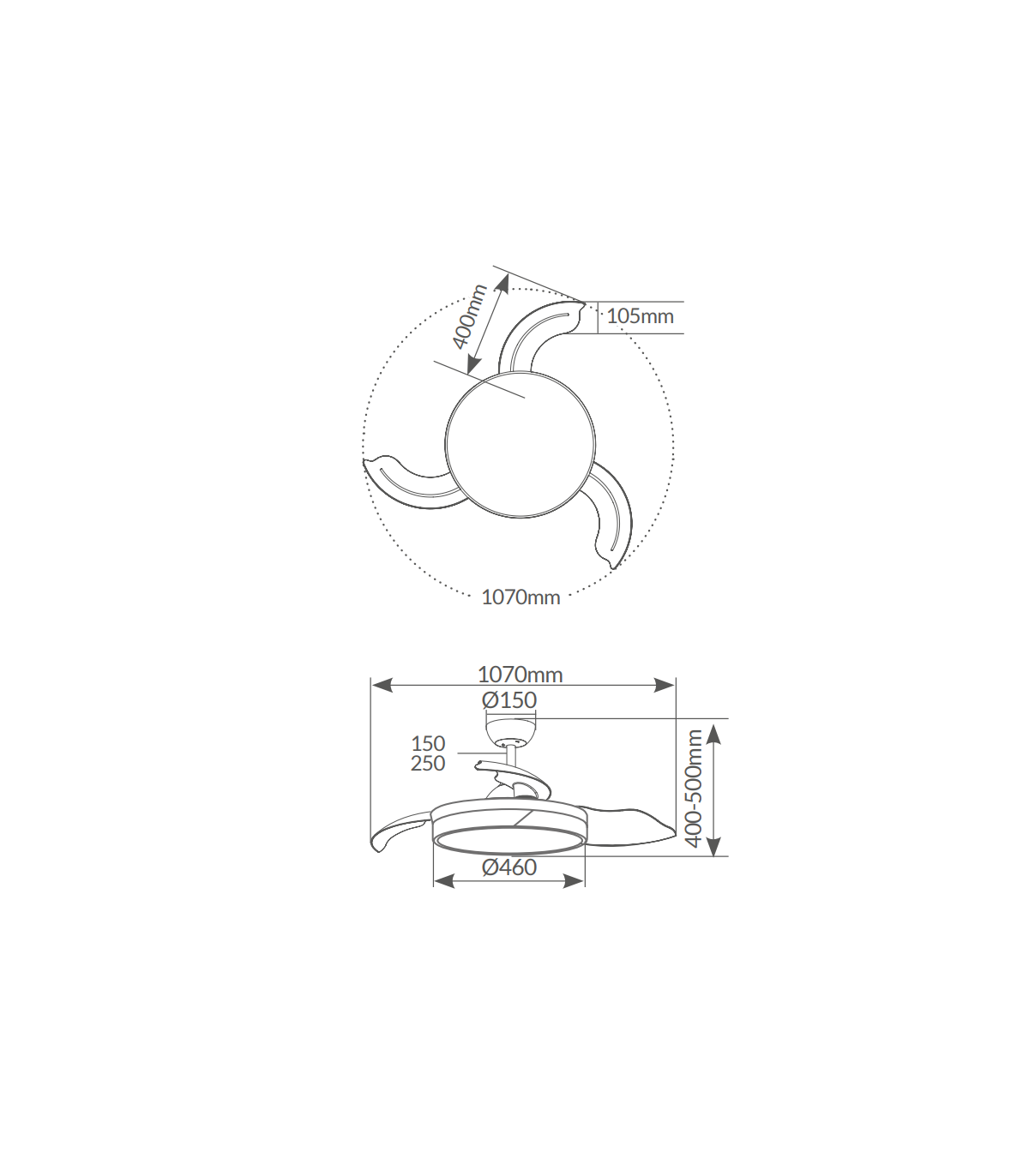Ventilador Likasi DC 36W 3547Lm 3 Aspas Blanco/Haya CCT
