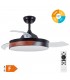 Ventilador Likasi DC 36W 3547Lm 3 Aspas Negro/Roble CCT