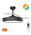 Ventilador Lugela Negro DC 36W 3547Lm 3 Aspas CCT
