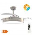 Ventilador Lugela Níquel DC 36W 3547Lm 3 Aspas CCT