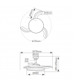 Ventilador Lugela Níquel DC 36W 3547Lm 3 Aspas CCT