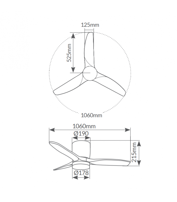 Ventilador Matipa Blanco DC 15W 1534Lm 3 Aspas Haya CCT