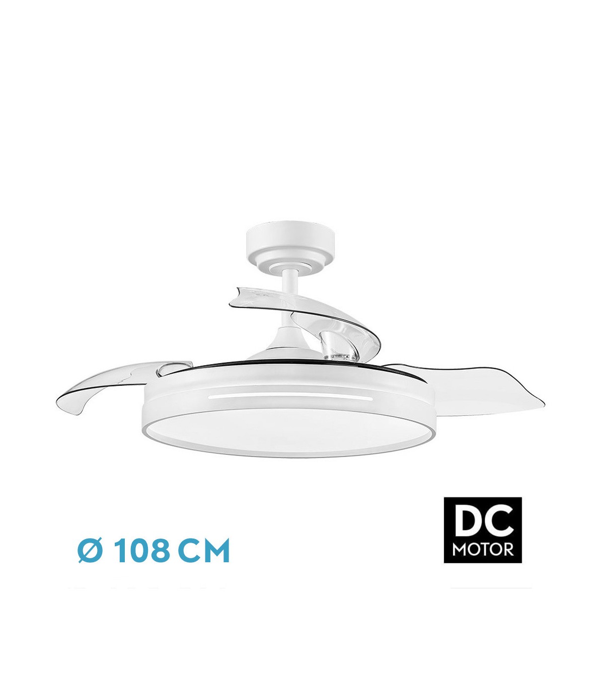 Ventilador Micenas Blanco DC 72W 7200Lm 3 Aspas CCT
