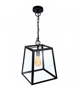 Lámpara Colgante Nicolás Negro 1XE27 45-150X31X31 cm.