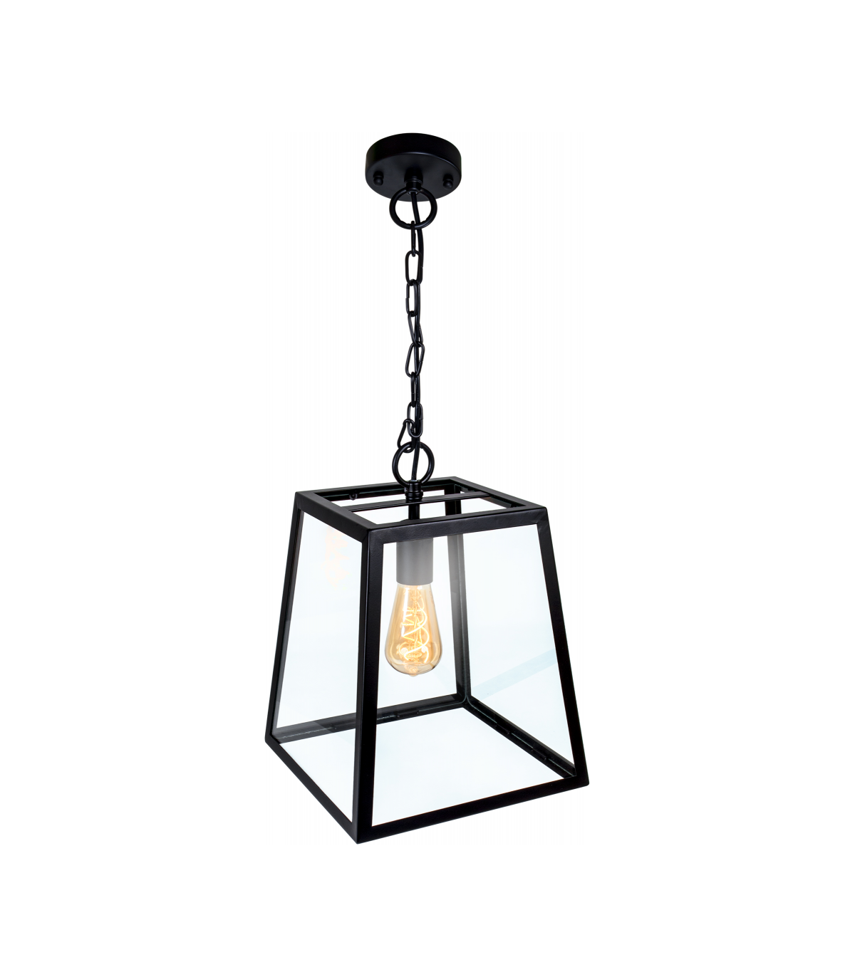 Lámpara Colgante Nicolás Negro 1XE27 45-150X31X31 cm.