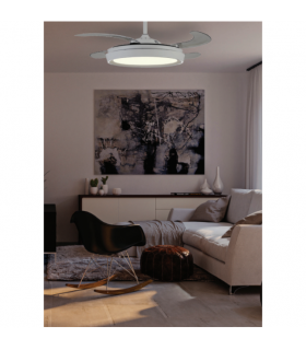 Ventilador Niza XS DC 43W 4950Lm 4 Aspas Blanco CCT
