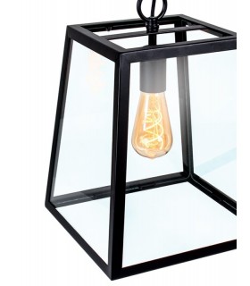 Lámpara Colgante Nicolás Negro 1XE27 45-150X31X31 cm.
