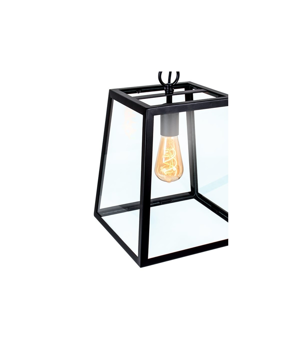 Lámpara Colgante Nicolás Negro 1XE27 45-150X31X31 cm.