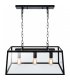 Lámpara Colgante Nicolás Negro 3XE27 45-150X68X27 cm.