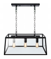 Lámpara Colgante Nicolás Negro 3XE27 45-150X68X27 cm.