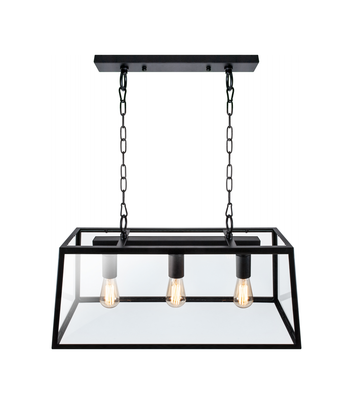 Lámpara Colgante Nicolás Negro 3XE27 45-150X68X27 cm.