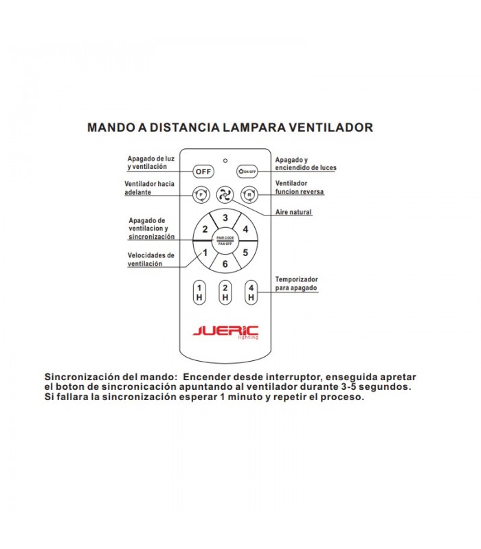 Ventilador Bari DC 60W 6000Lm 4 Aspas Blanco/Café CCT