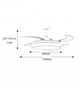 Ventilador Bari DC 60W 6000Lm 4 Aspas Blanco/Café CCT