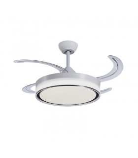 Ventilador Bari DC 60W 6000Lm 4 Aspas Blanco/Café CCT