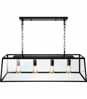 Lámpara Colgante Nicolás Negro 4XE27 45-150X100X27 cm.