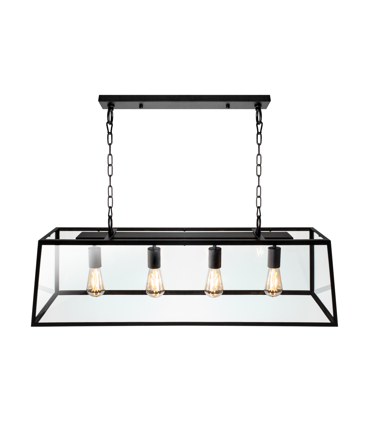 Lámpara Colgante Nicolás Negro 4XE27 45-150X100X27 cm.