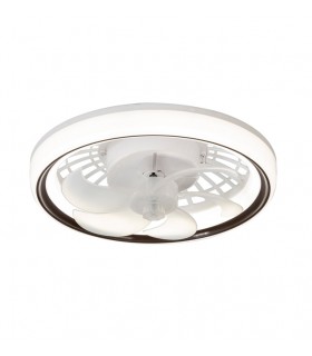 Ventilador Bulb E27 DC 24W 2400Lm 6 Aspas Blanco/Café CCT