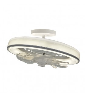 Ventilador Bulb E27 DC 24W 2400Lm 6 Aspas Blanco/Café CCT