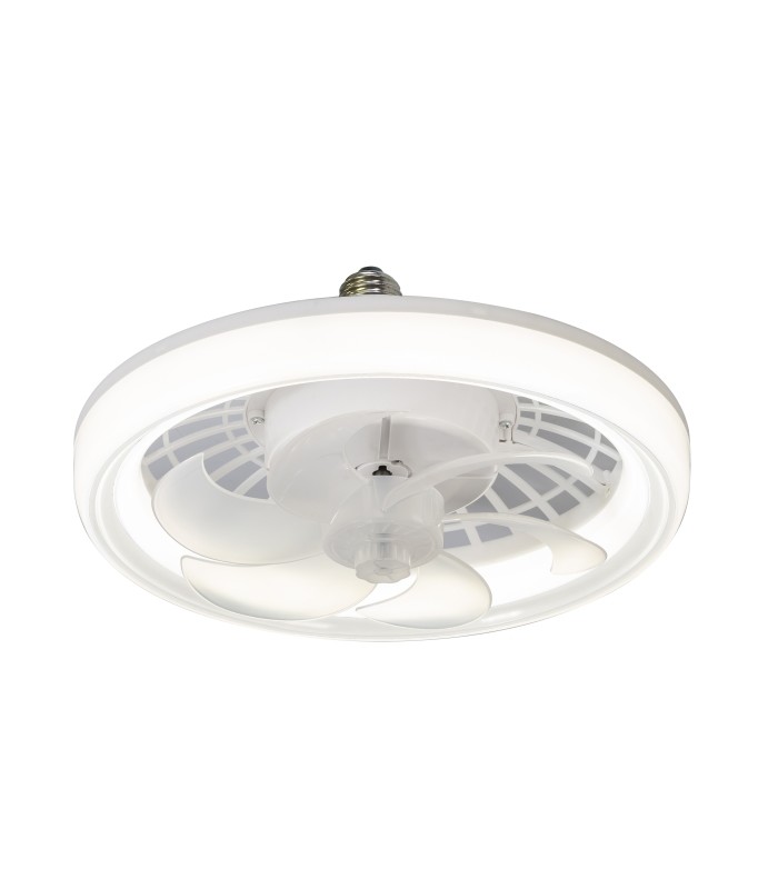 Ventilador Bulb E27 DC 24W 2400Lm 6 Aspas Blanco/Café CCT