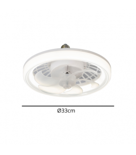 Ventilador Bulb E27 DC 24W 2400Lm 6 Aspas Blanco/Café CCT