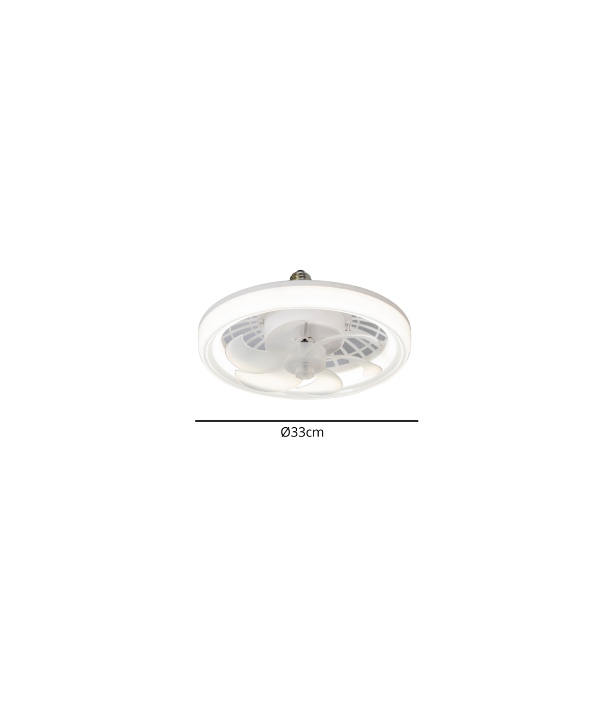 Ventilador Bulb E27 DC 24W 2400Lm 6 Aspas Blanco/Café CCT