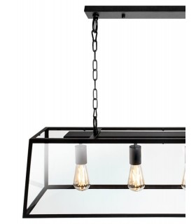 Lámpara Colgante Nicolás Negro 4XE27 45-150X100X27 cm.