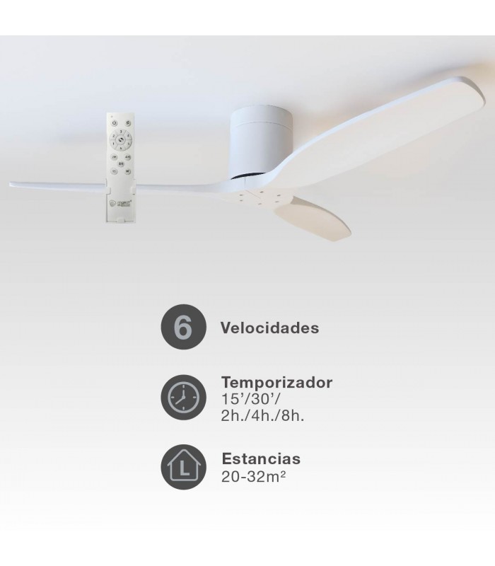 Ventilador Mucari Blanco DC 3 Aspas Blanco Sin Luz 132D