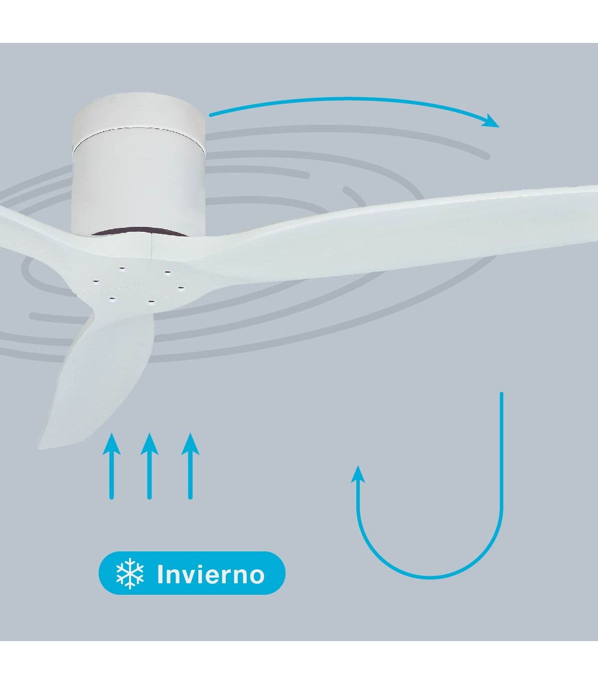 Ventilador Mucari Blanco DC 3 Aspas Blanco Sin Luz 132D