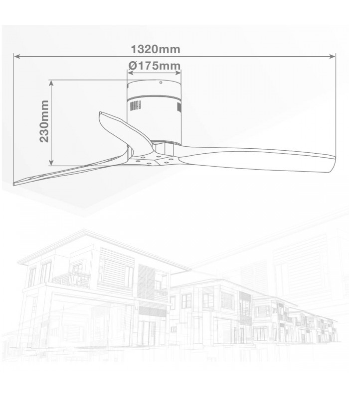 Ventilador Mucari Blanco DC 3 Aspas Blanco Sin Luz 132D