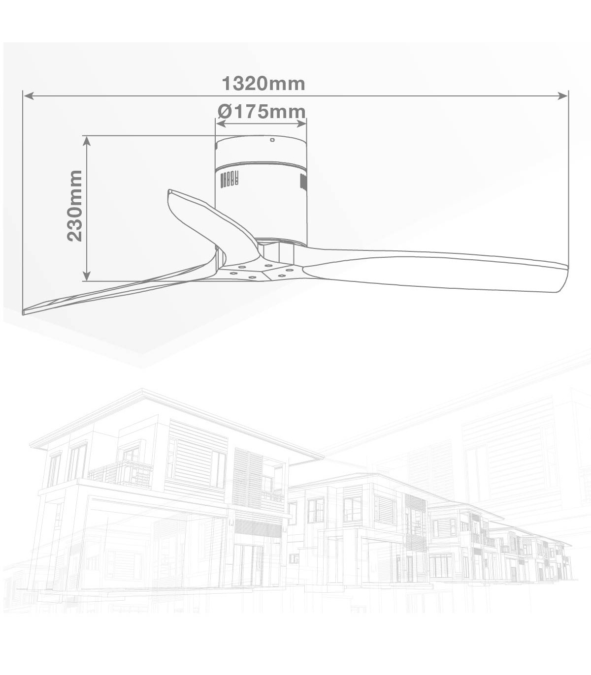 Ventilador Mucari Blanco DC 3 Aspas Blanco Sin Luz 132D