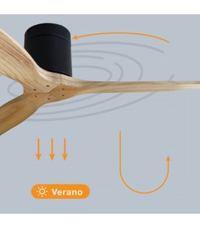 Ventilador Mucari Negro DC 3 Aspas Haya Sin Luz 132D