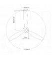 Ventilador Mucari Negro DC 3 Aspas Haya Sin Luz 132D