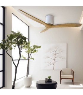 Ventilador Mucari Blanco DC 3 Aspas Haya Sin Luz 132D