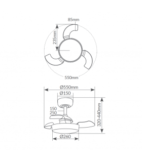 Ventilador Nacala Blanco DC 24W 32948Lm 3 Aspas CCT