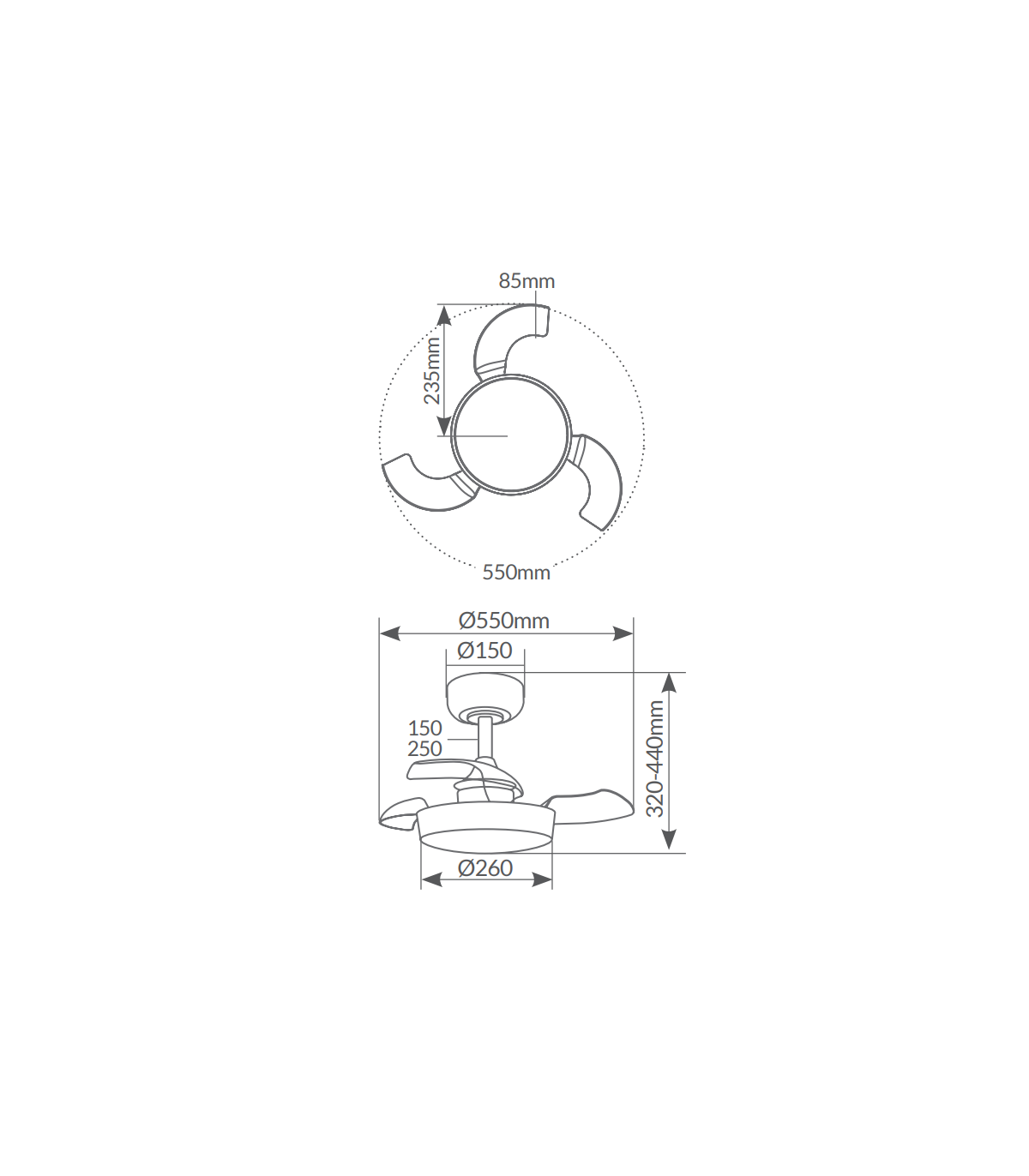 Ventilador Nacala Blanco DC 24W 32948Lm 3 Aspas CCT