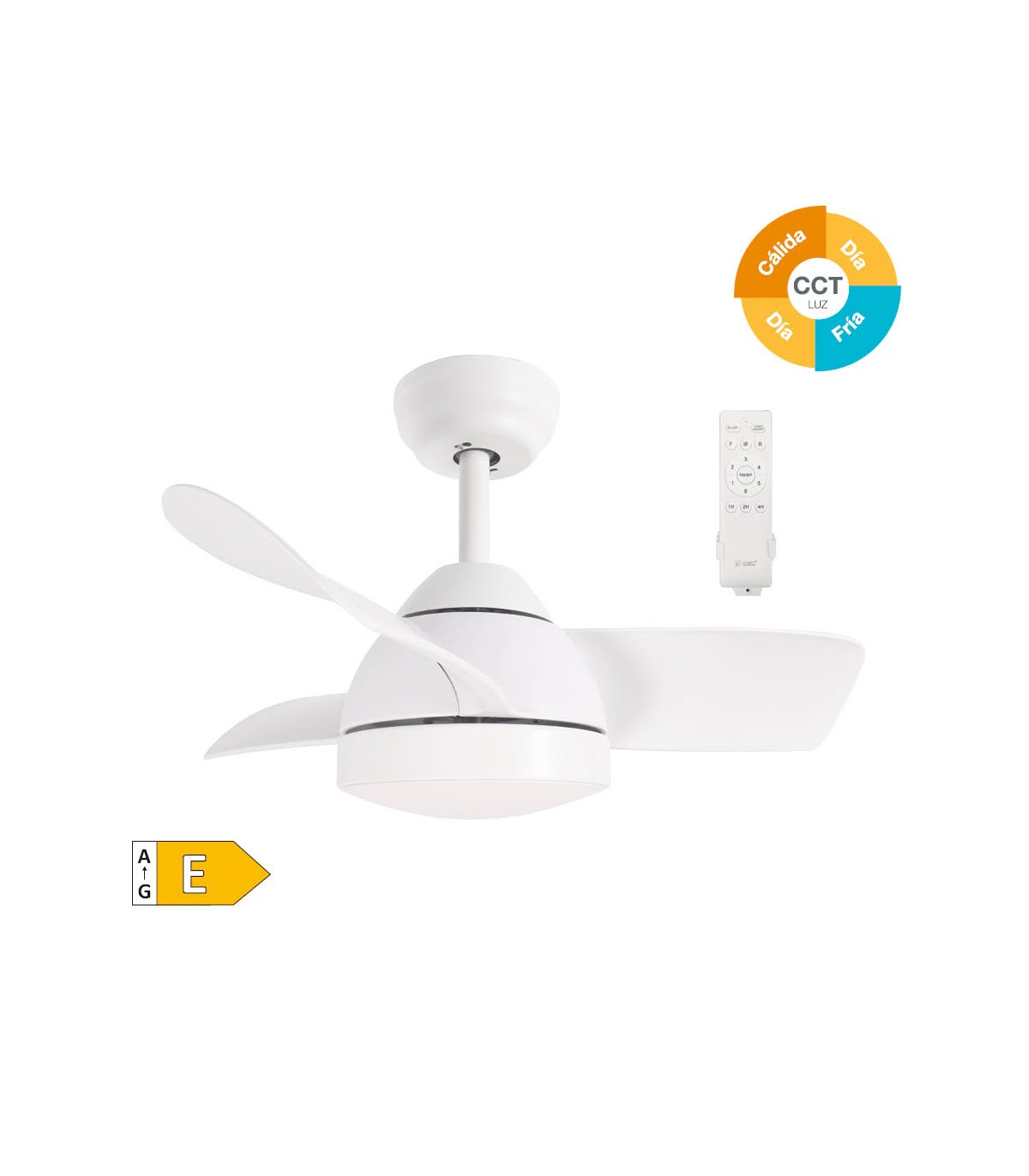 Ventilador Namuno Blanco DC 15W 1534Lm 3 Aspas Blanco CCT