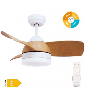 Ventilador Namuno Blanco DC 15W 1534Lm 3 Aspas Haya CCT