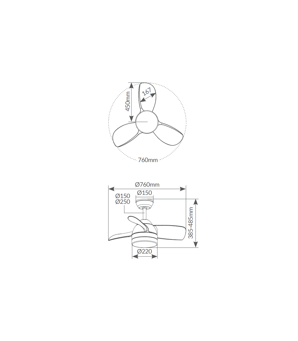 Ventilador Namuno Blanco DC 15W 1534Lm 3 Aspas Haya CCT