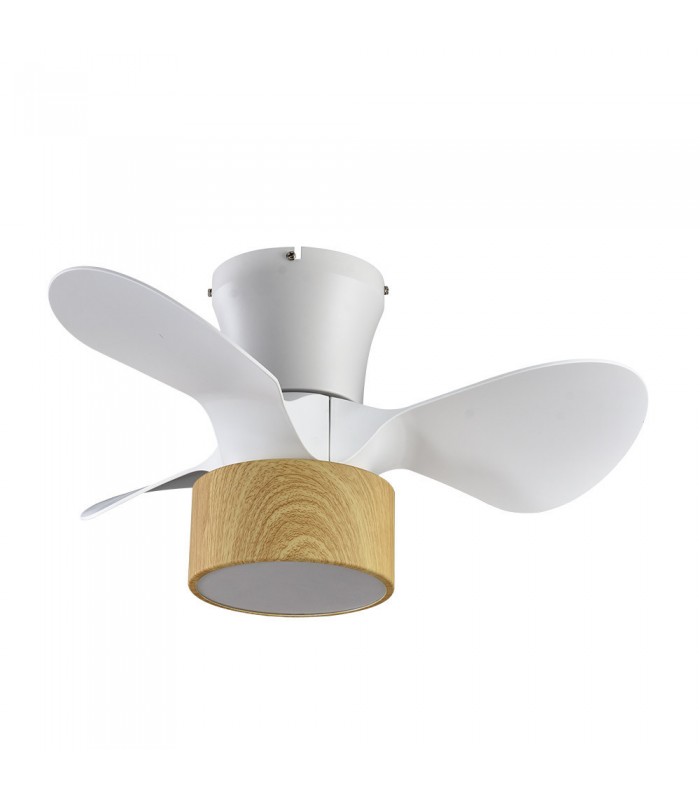 Ventilador Natasha 70D Cañizo-Blanco/Haya DC 24W 2390Lm 3 Aspas CCT