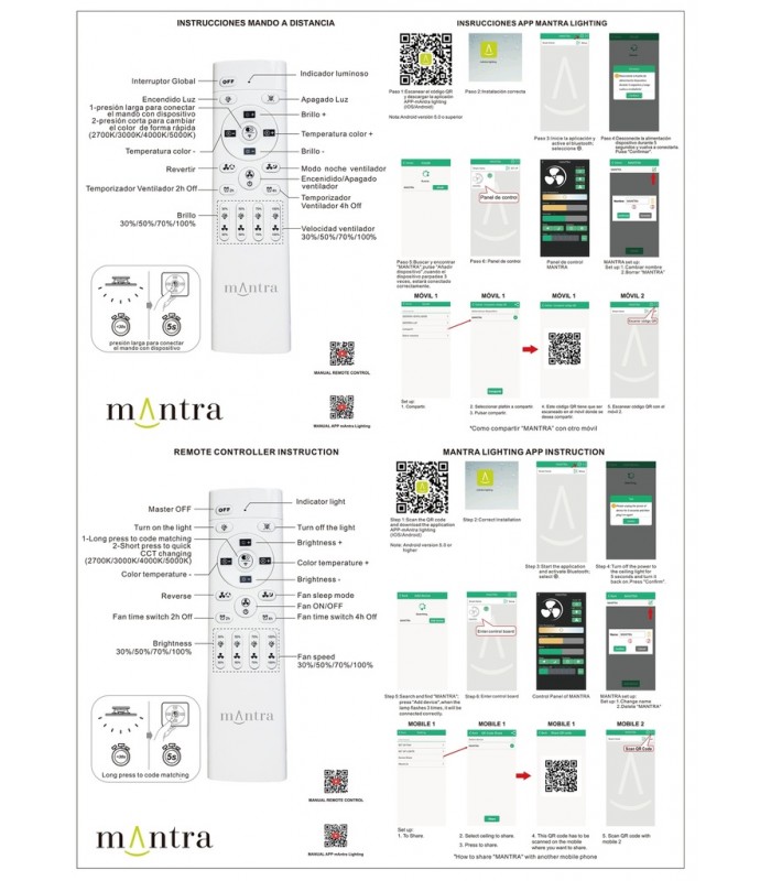 Ventilador Nature Blanco/Haya APP DC 75W 9750Lm 3 Aspas CCT