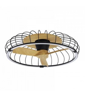 Ventilador Nature Negro/Haya APP DC 75W 9750Lm 3 Aspas CCT