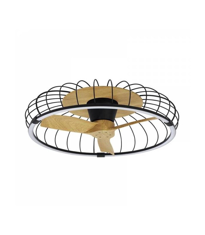 Ventilador Nature Negro/Haya APP DC 75W 9750Lm 3 Aspas CCT