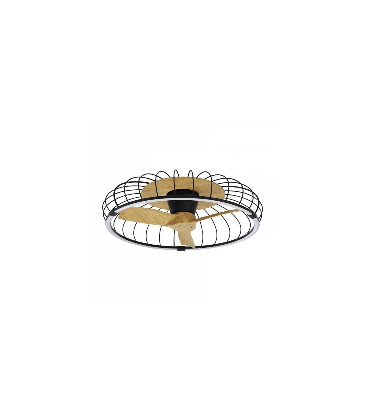 Ventilador Nature Negro/Haya APP DC 75W 9750Lm 3 Aspas CCT