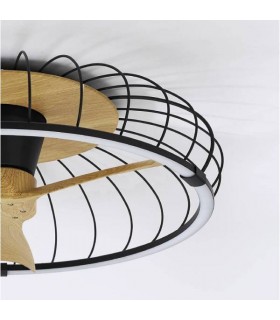 Ventilador Nature Negro/Haya APP DC 75W 9750Lm 3 Aspas CCT